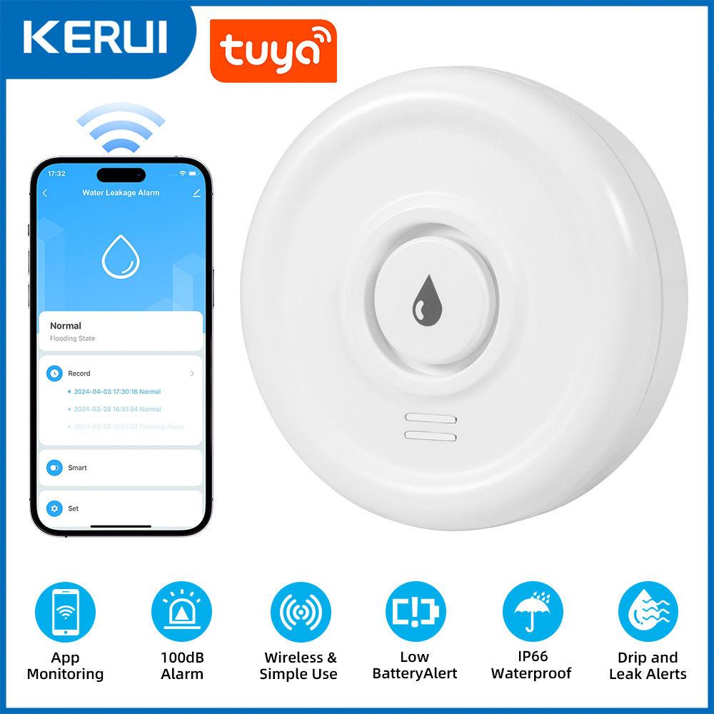 KERUI Tuya スマートライフ WiFi 水漏れセンサ - Wifi Water Sensor のレビューと価格