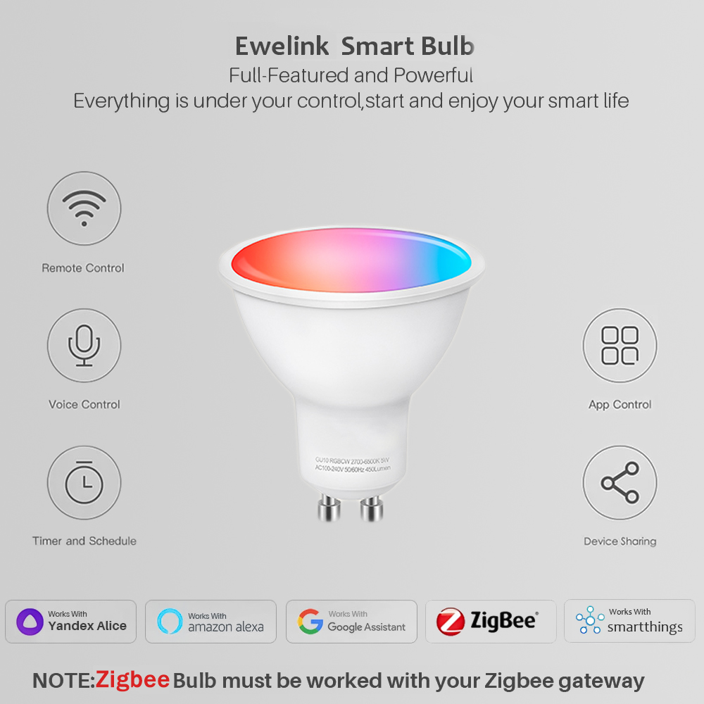 Ewelink GU10 Zigbee LED電球 Wifi - Smart Home Tablet のレビューと価格