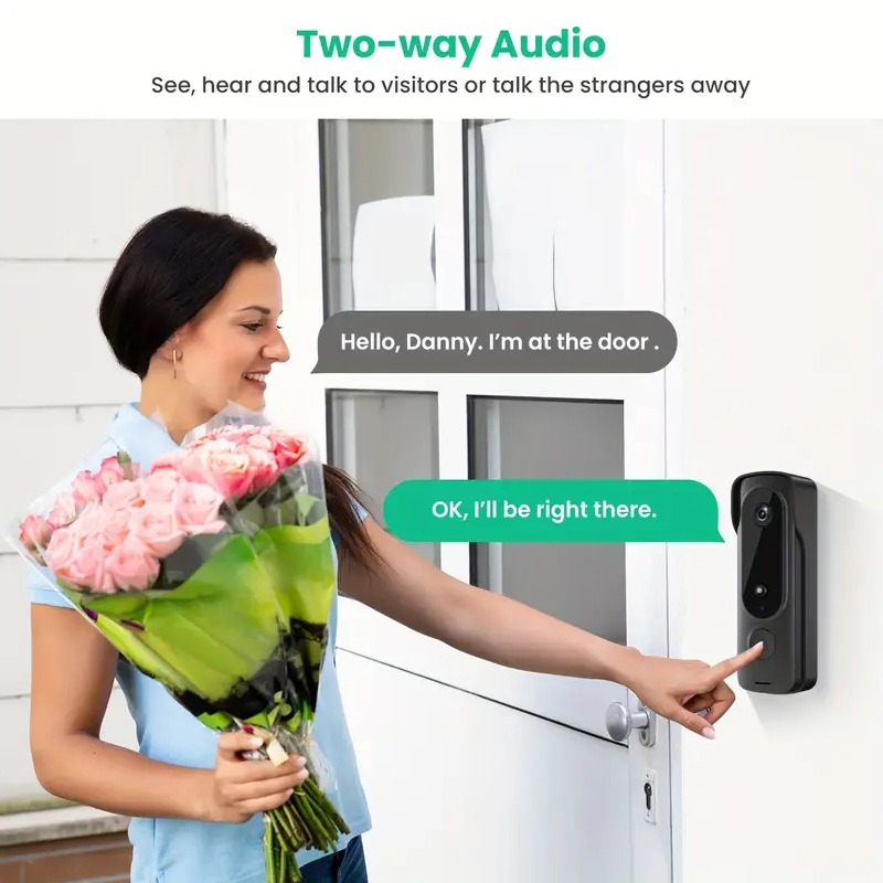 屋外ワイヤレスドアベル ソーラーカバー 1080P ビデオイ - Smart Home Video Doorphone Ezviz のレビューと価格