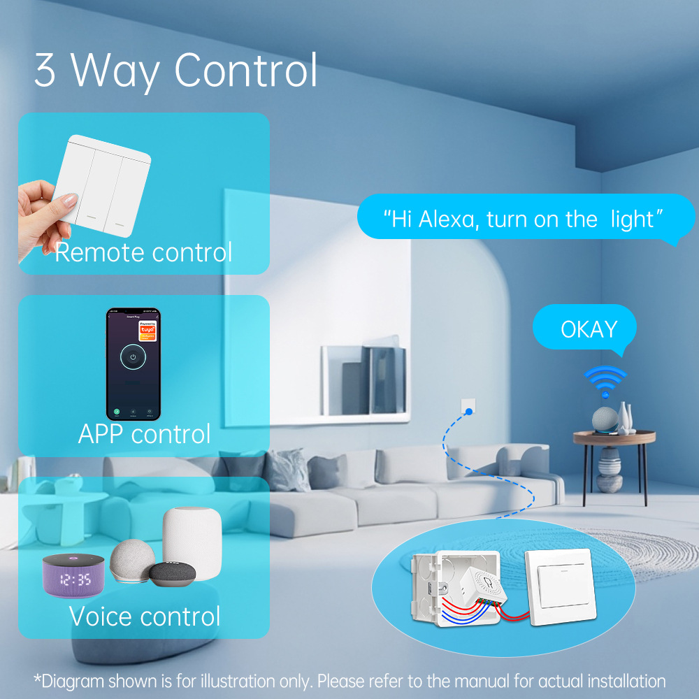 Tuya WiFiスマートライトスイッチ スマートホーム ワ - Smart Home Button のレビューと価格