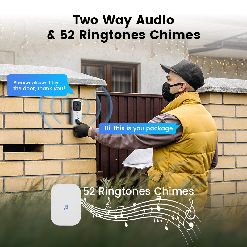 1080P HD WiFi ドアベルカメラ ナイトビジョン付 - Smart Home Video Doorphone Ezviz のレビューと価格