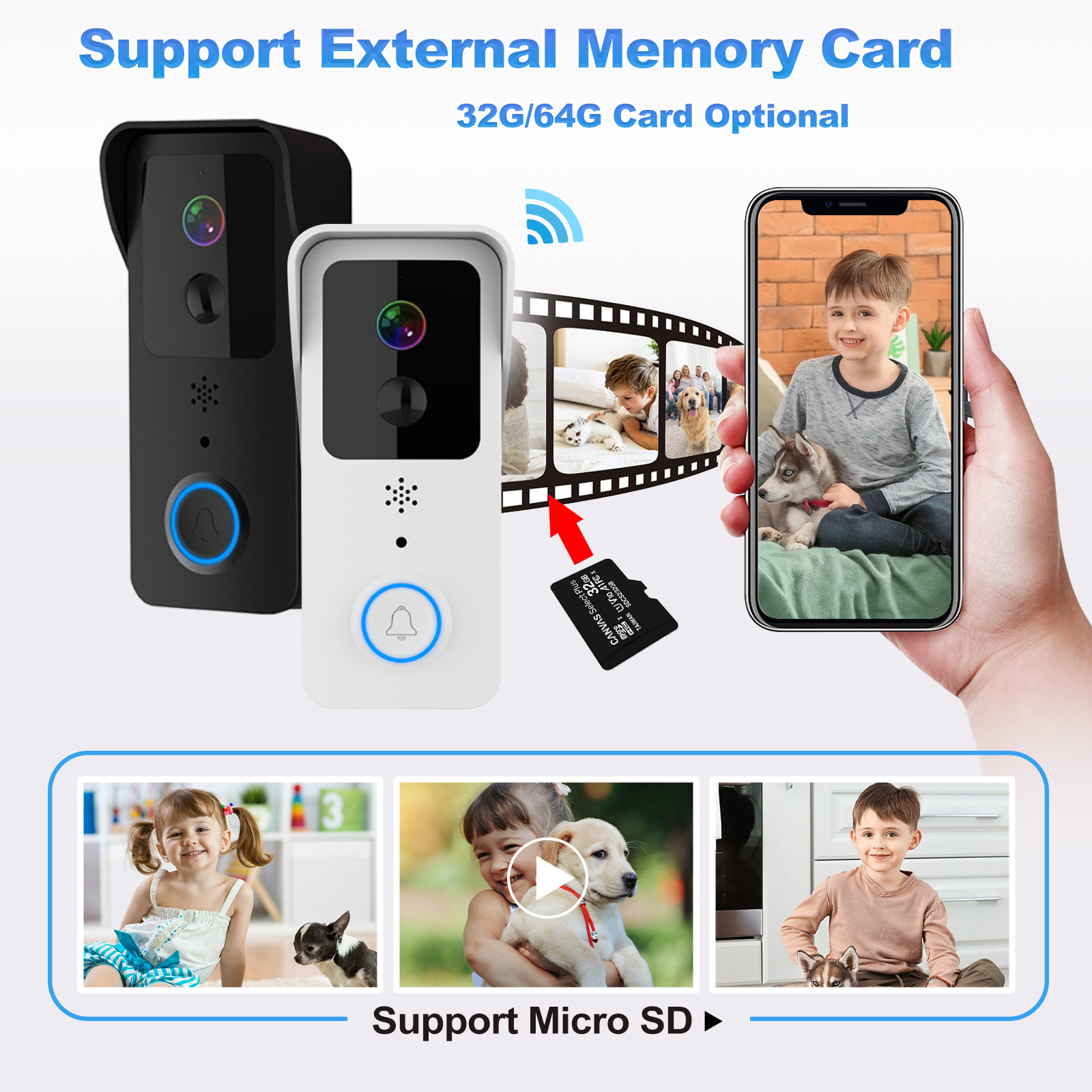1080P HD WiFi ドアベルカメラ ナイトビジョン付 - Smart Home Video Doorphone Ezviz のレビューと価格