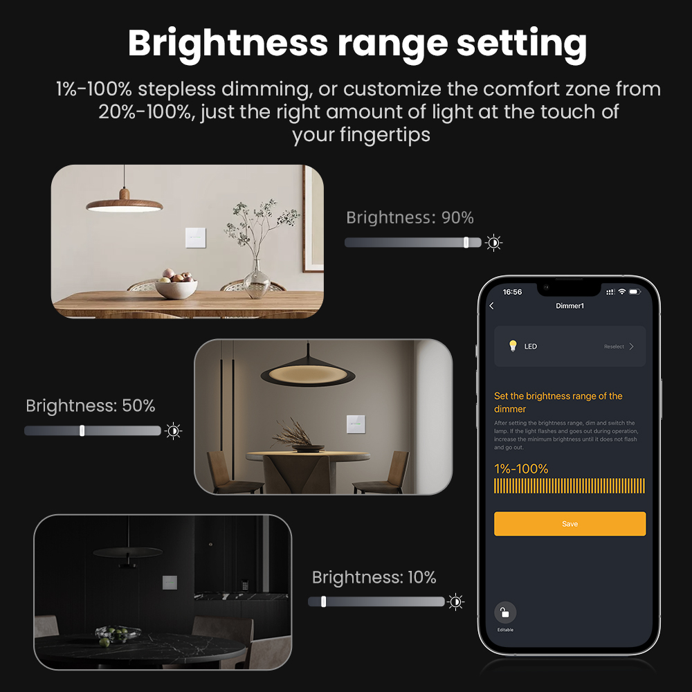 AVATTO WiFi 1/2 ギャングスマート調光スイッチ - Smart Home Button のレビューと価格