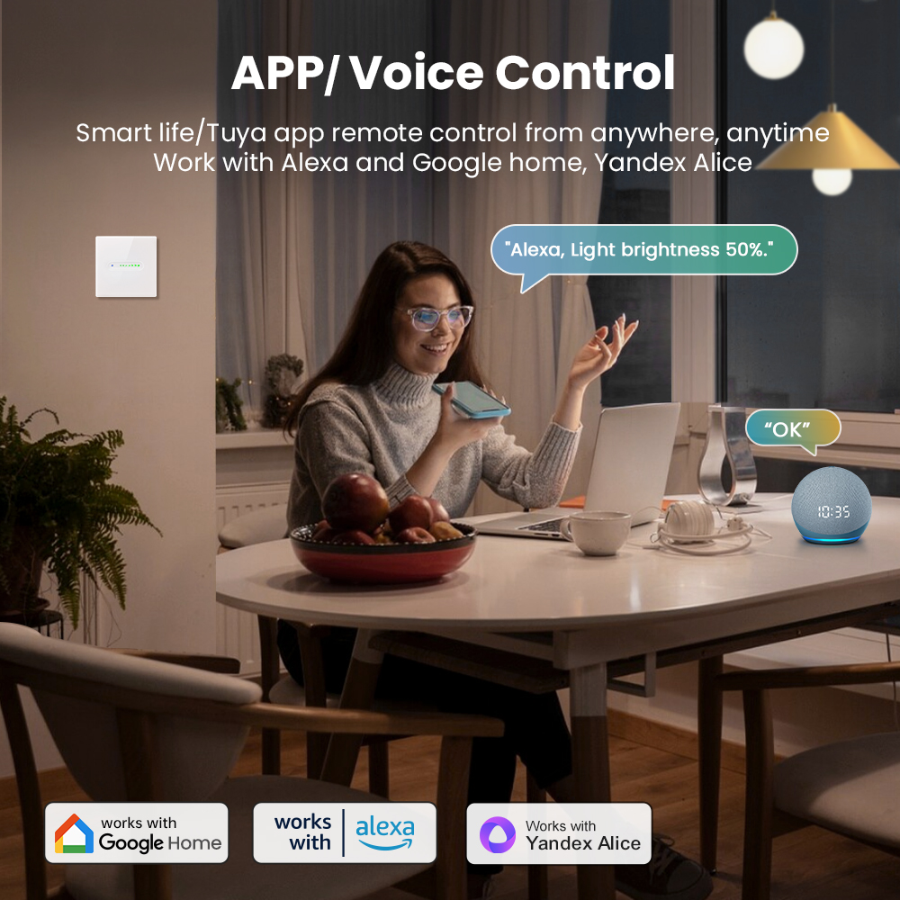AVATTO WiFi 1/2 ギャングスマート調光スイッチ - Smart Home Button のレビューと価格
