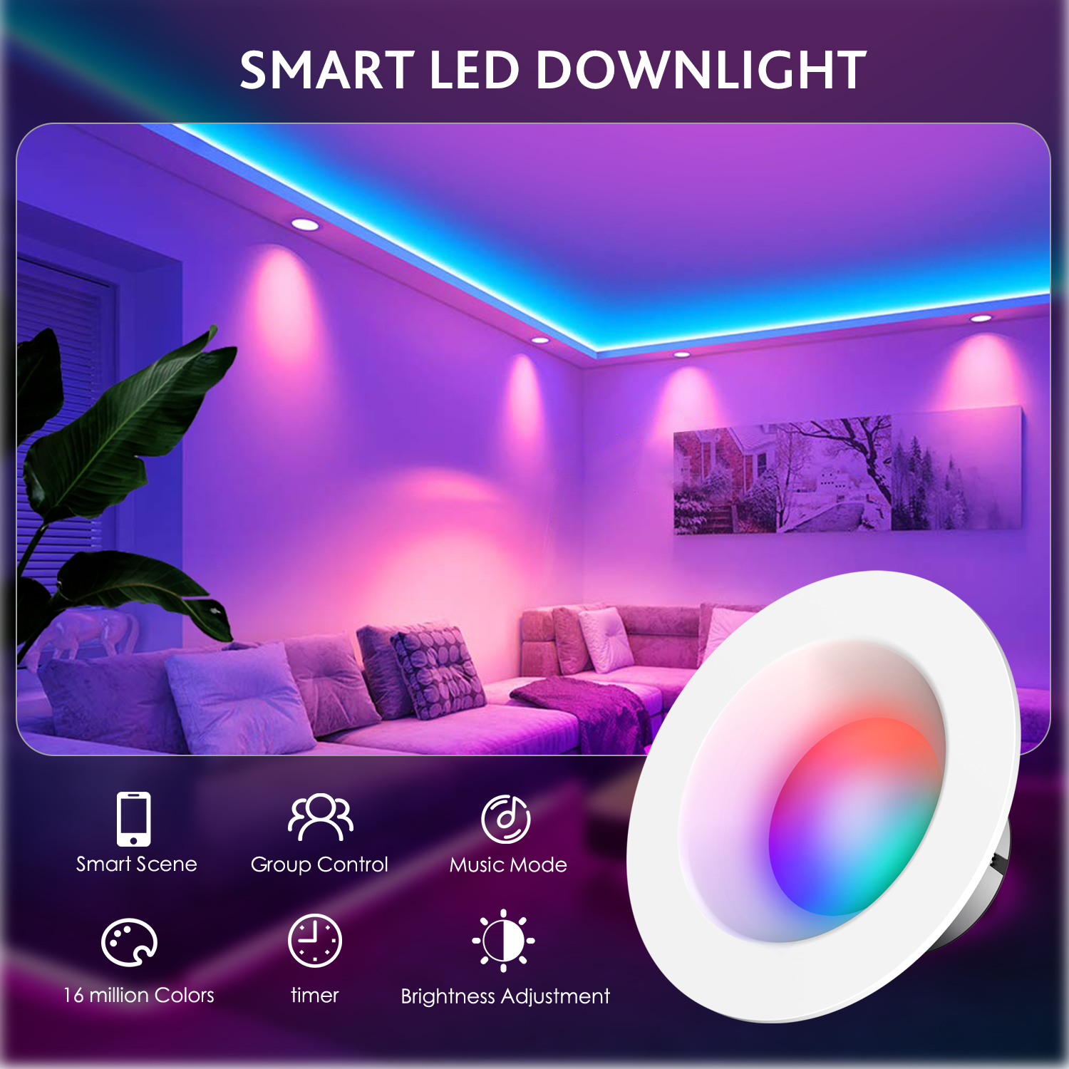 WIFI 5W LED ダウンライト 85-265V APP - Wifi Led Dimmer のレビューと価格