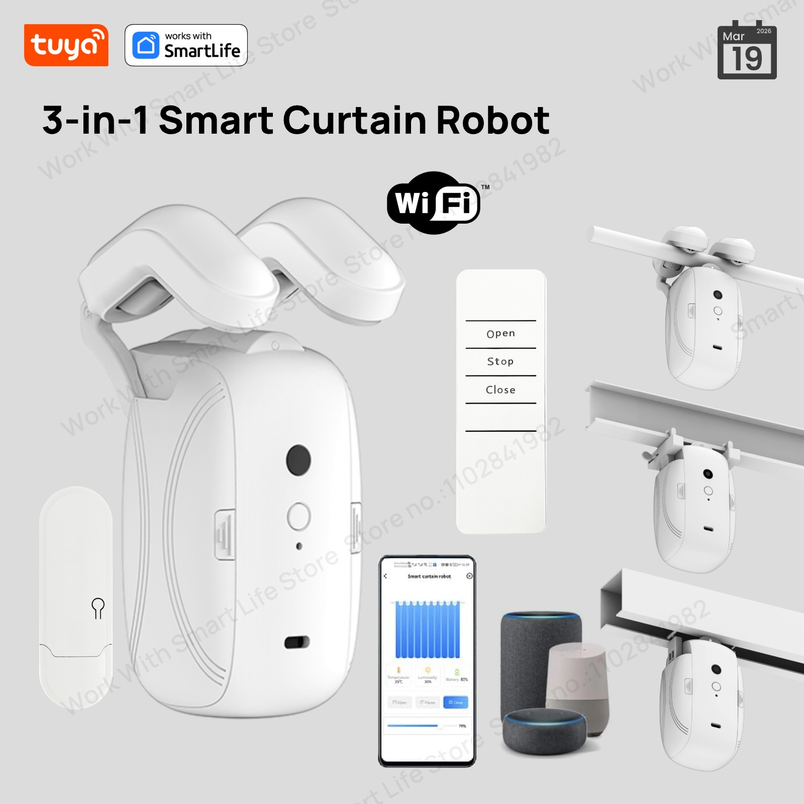 1/2個入り Tuya スマートWiFiカーテンロボット ( - Smart Home Full System のレビューと価格