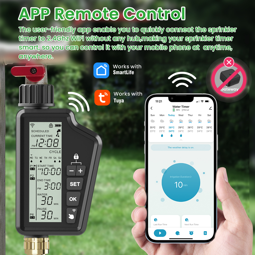 MIUCDA タイマーの庭の水やり用大きなLCD画面、家庭お - Smart Home Interior のレビューと価格