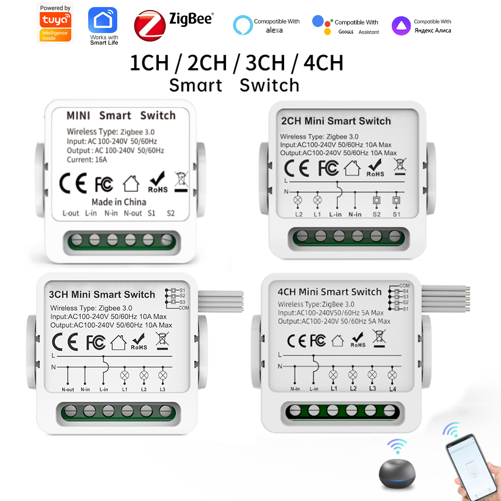 Tuya Zigbee 3.0 スマートスイッチ 1/2/3 - Smart Home Voice Assistant のレビューと価格