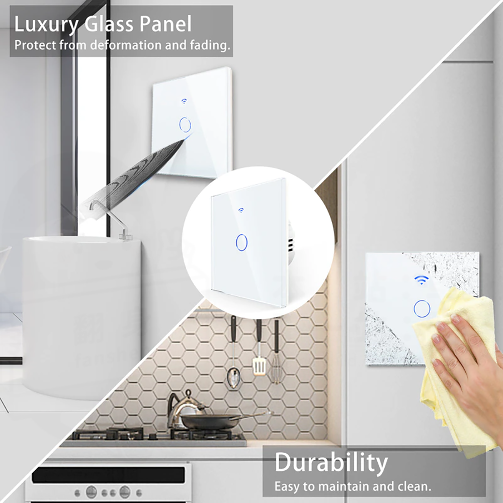 AXUS EU WiFiスマートライトスイッチ、ニュートラル - Smart Home Button のレビューと価格