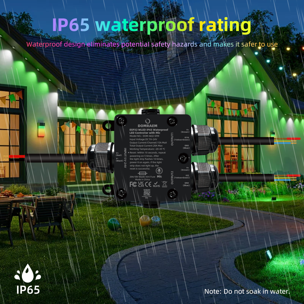 IP65防水 DOMRAEM ESP32 WLED 2CH  - Wifi Led Dimmer のレビューと価格