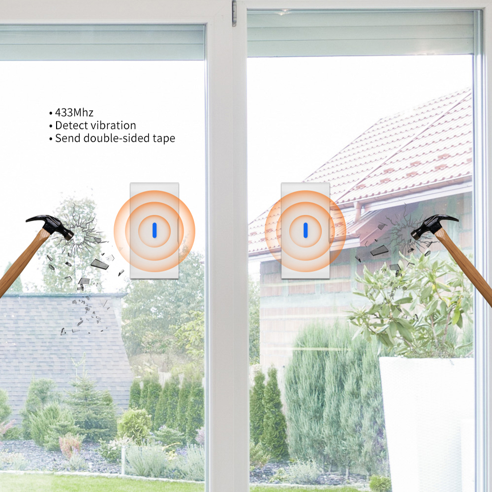 Staniot 433MHz EV1527 ワイヤレス振動ガ - Wireless Door Sensor のレビューと価格