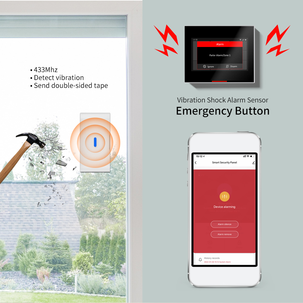 Staniot 433MHz EV1527 ワイヤレス振動ガ - Wireless Door Sensor のレビューと価格