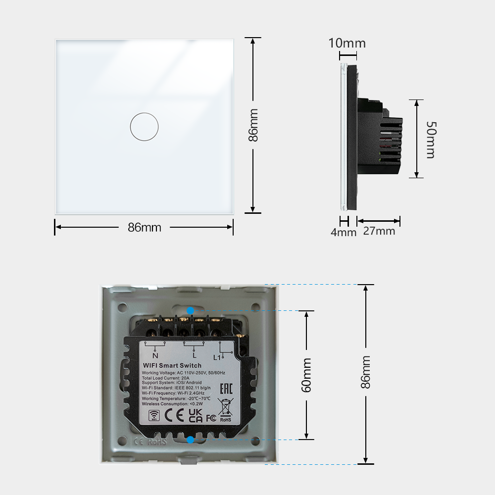 Totwia-インテリジェントウォールスイッチ,20a,tu - Smart Home Touchscreen Control Panel のレビューと価格