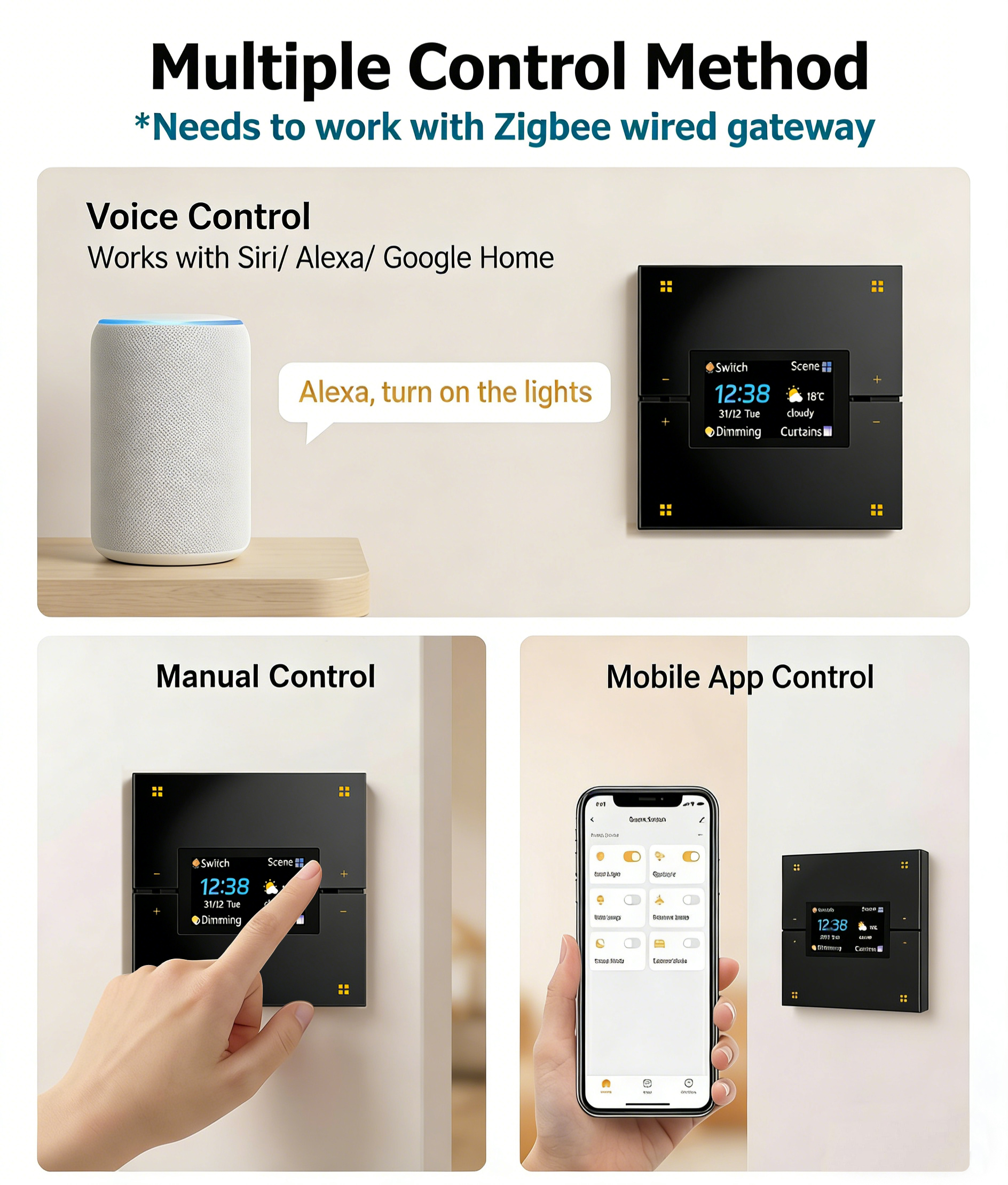 Tuya スマートウォールスイッチ Zigbee2MQTT対 - Smart Home Button のレビューと価格