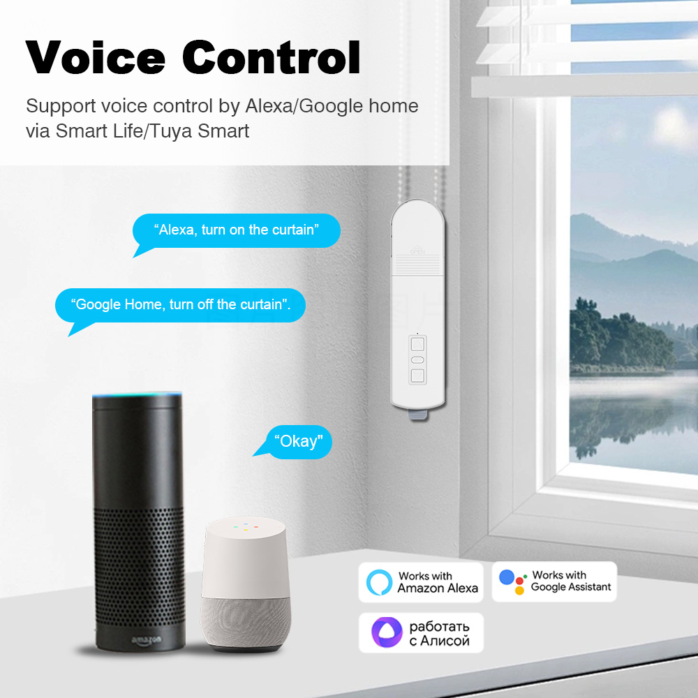 Tuya Zigbeeスマートカーテンモーター、ローラーシャ - Smart Home Voice Assistant のレビューと価格