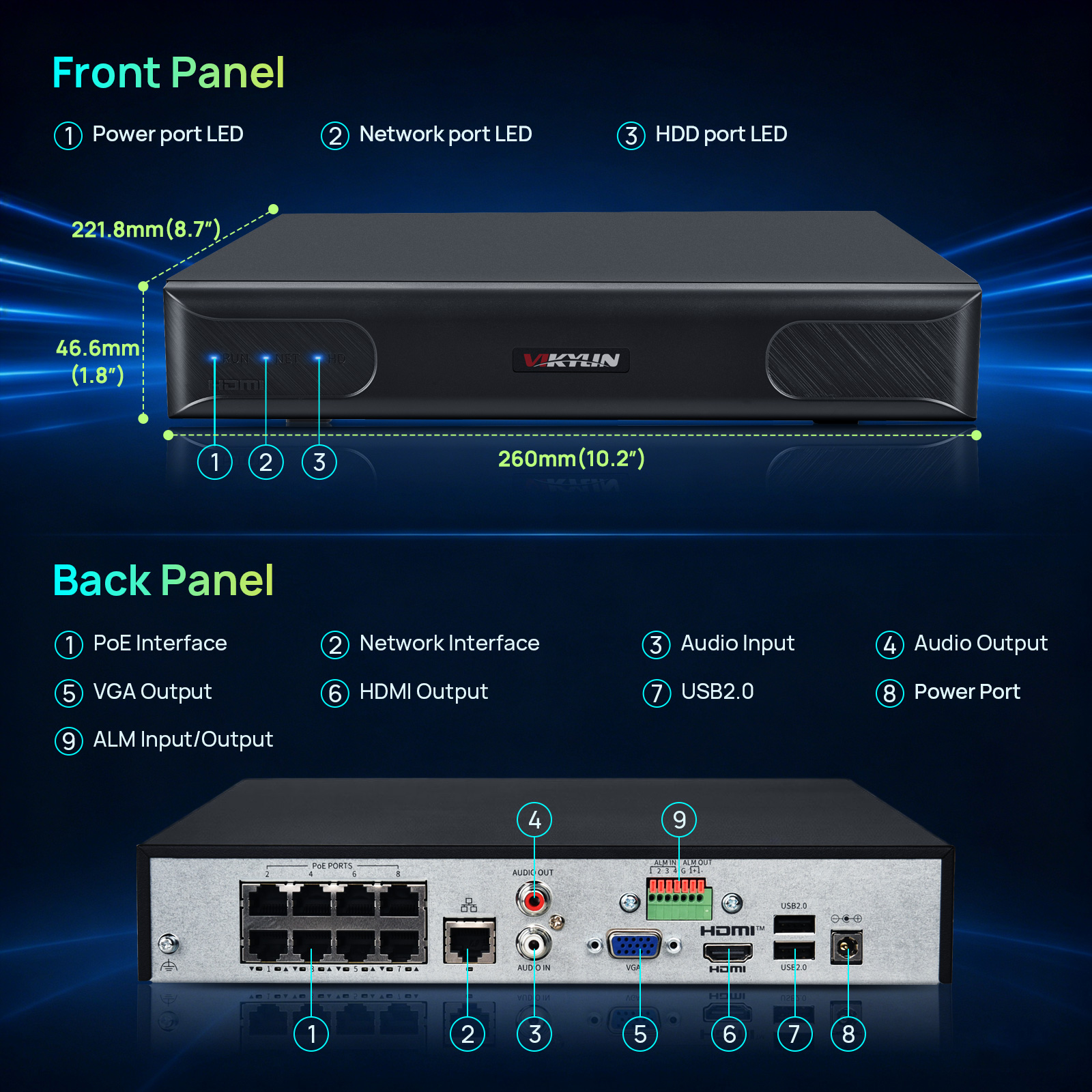 Vikylin 4K NVR 16CH 8POE ホーム C - Smart Home Environment Monitoring System のレビューと価格