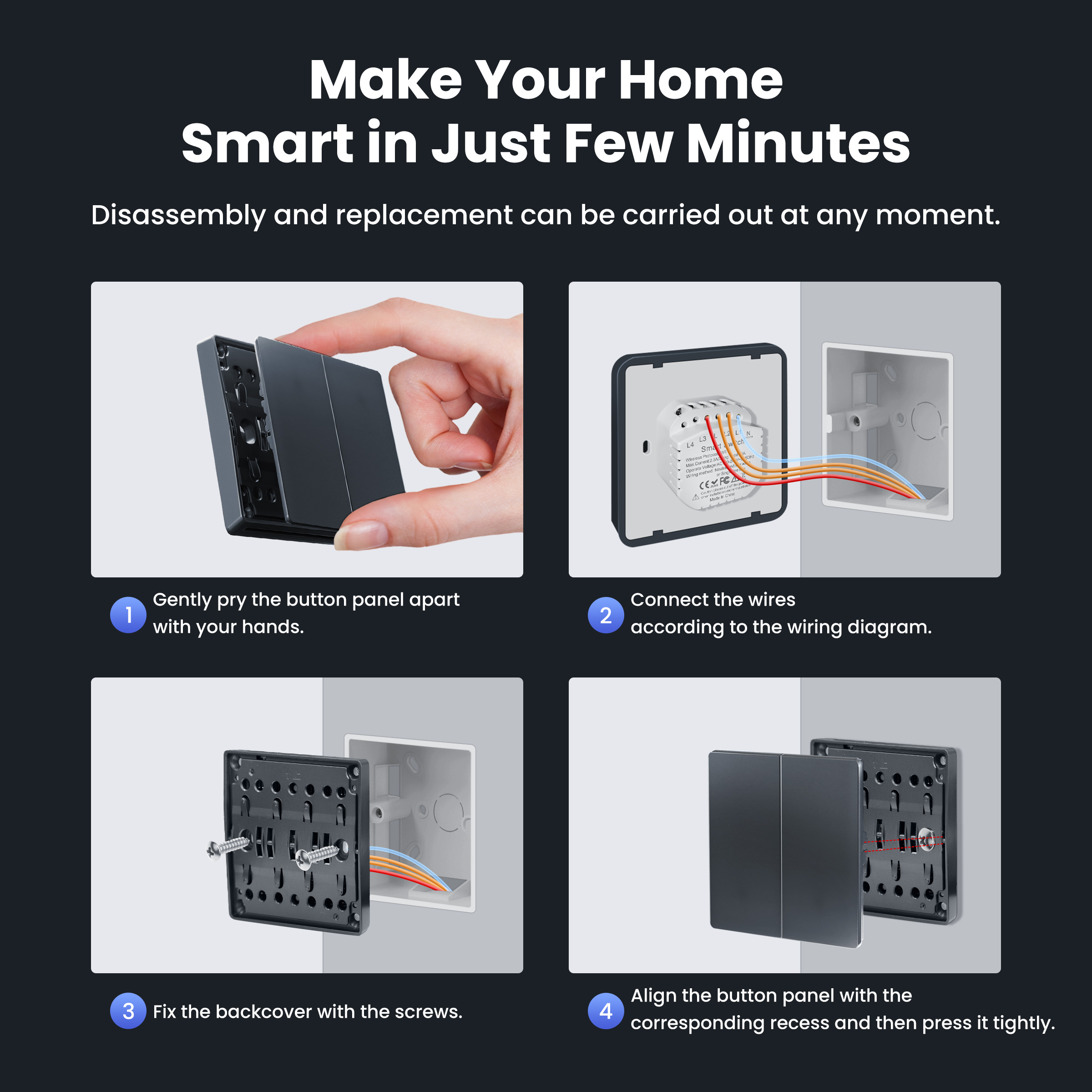 GIRIER スマートライトスイッチ WiFi プッシュボタ - Smart Home Full System のレビューと価格