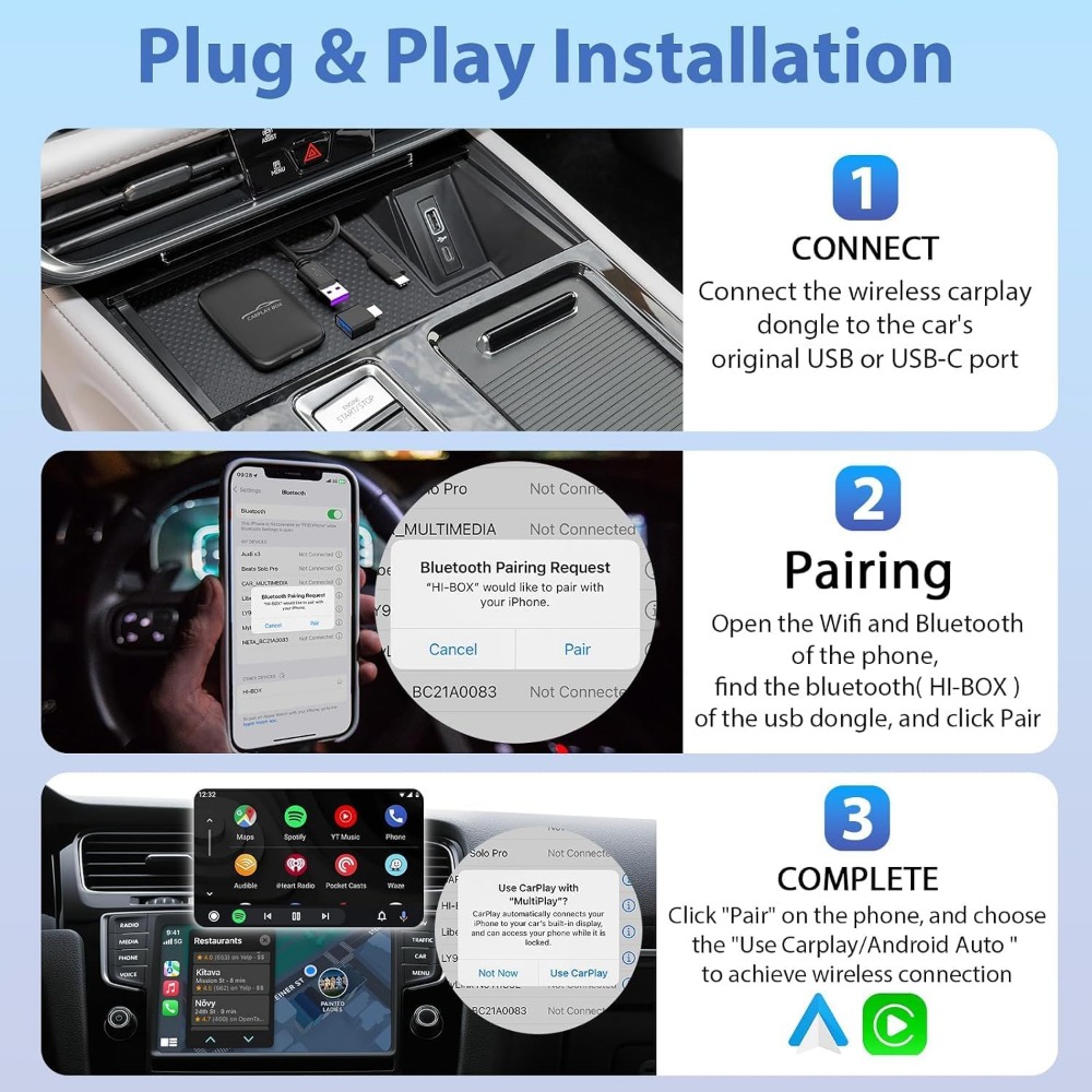 CarPlayアダプターをワイヤレスにアップグレード、iOS - Smart Home For Living のレビューと価格
