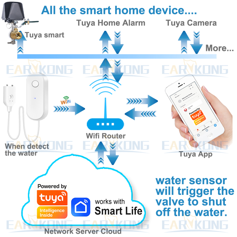 Tuya WiFi スマート水漏れセンサー液体漏れ警報オーバ - Wifi Water Sensor のレビューと価格