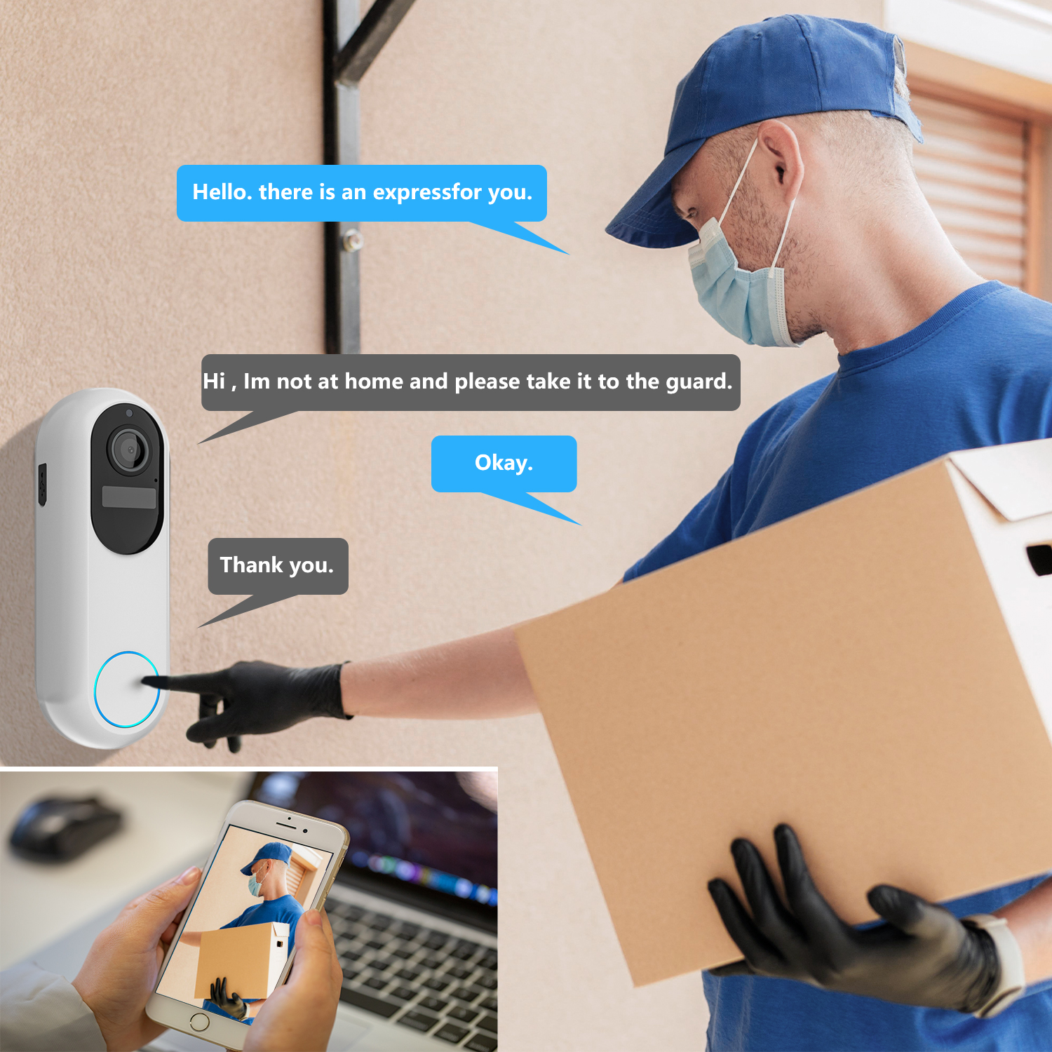 Tuya スマートビデオドアベル防水ナイトビジョンホームセキ - Smart Home Video Doorphone Ezviz のレビューと価格