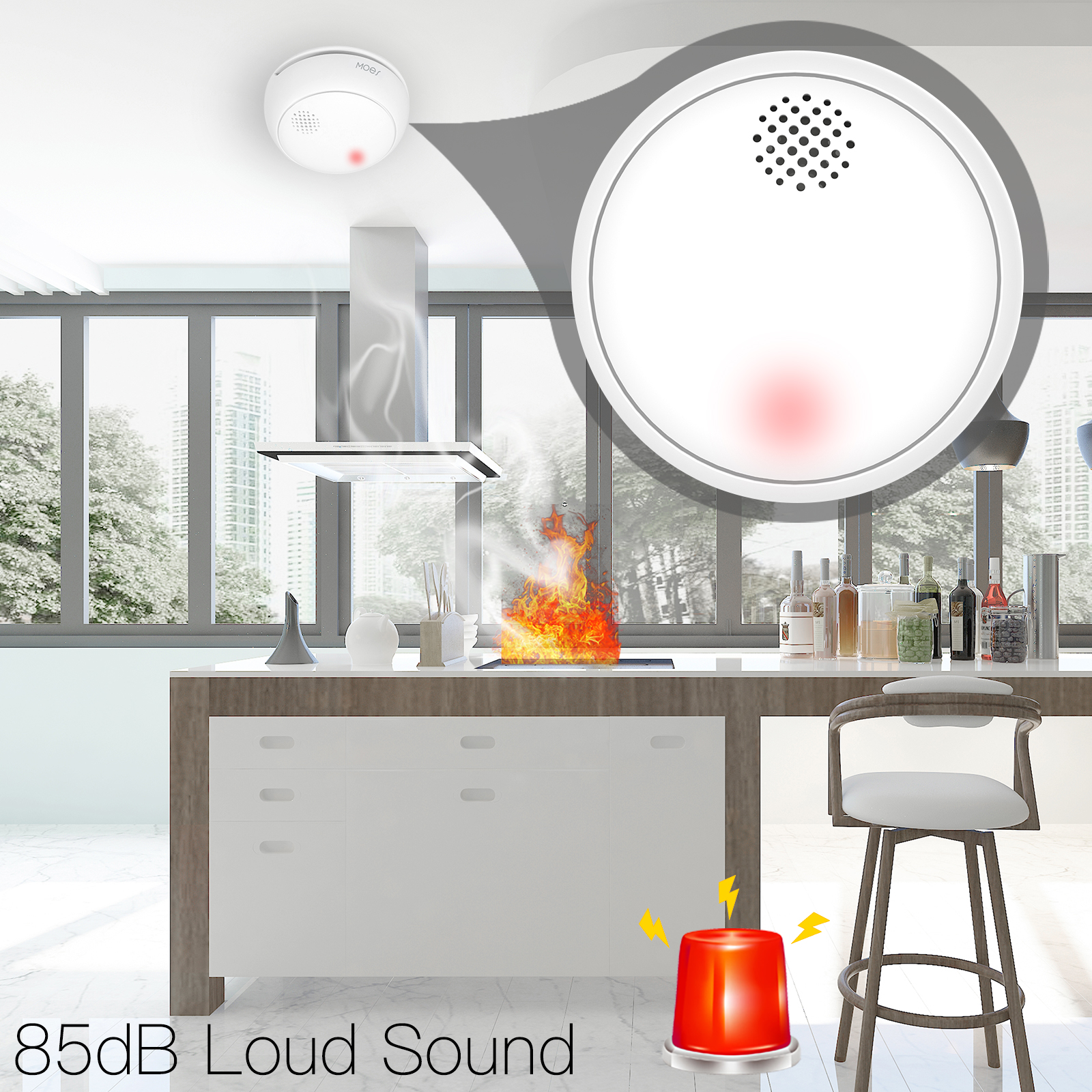 MOES ZigBee スマート煙警報器 ワイヤレス火災 8 - Smart Home News のレビューと価格