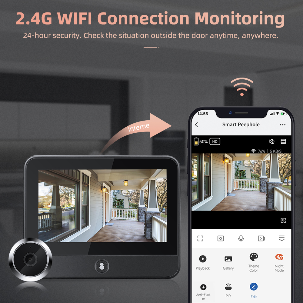 4.3インチTuyaスマートホームWiFiドアビューアー付き - Smart Home Video Doorphone Ezviz のレビューと価格