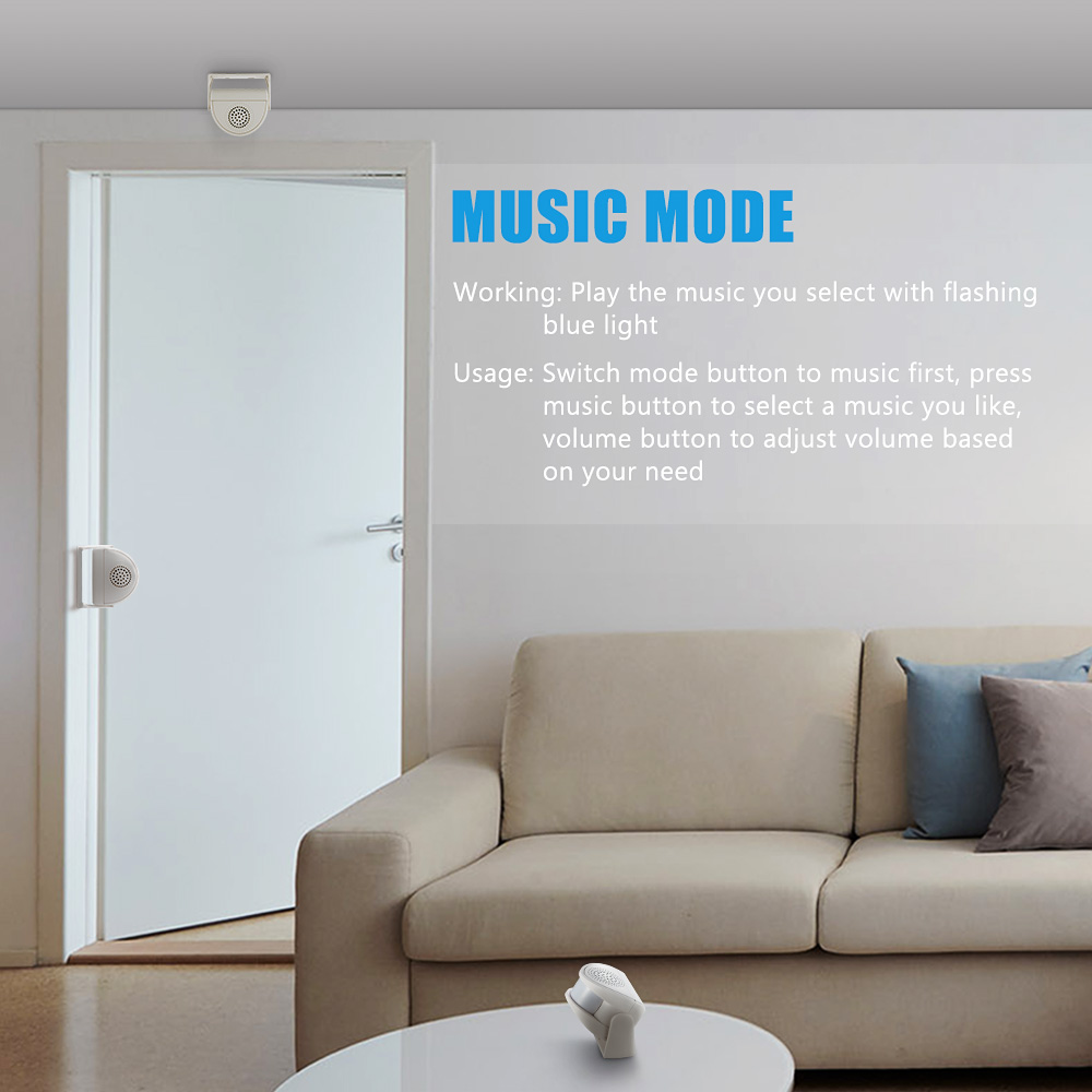 32 曲歓迎赤外線チャイムドアベルワイヤレス PIR モーシ - Wireless Door Sensor のレビューと価格
