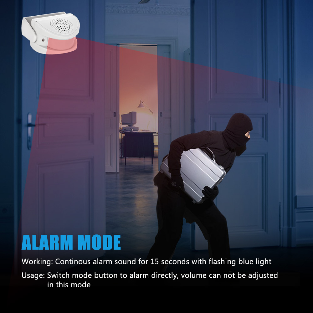 32 曲歓迎赤外線チャイムドアベルワイヤレス PIR モーシ - Wireless Door Sensor のレビューと価格