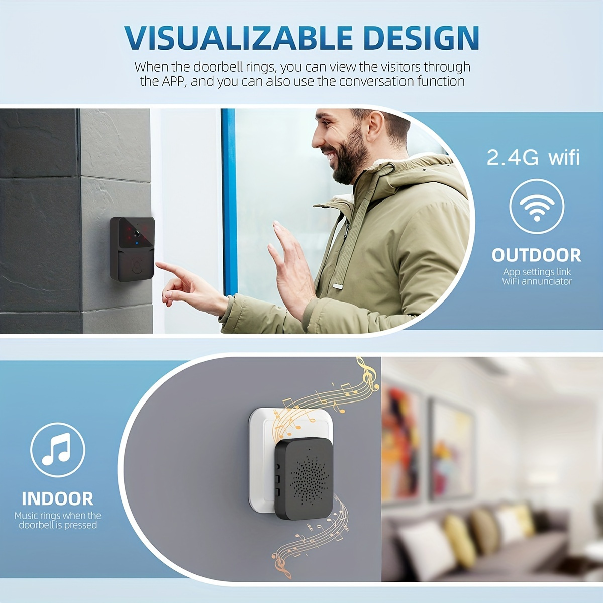 Tuya ワイヤレススマートビデオドアベル、2.4G WiF - Smart Home Video Doorphone Ezviz のレビューと価格